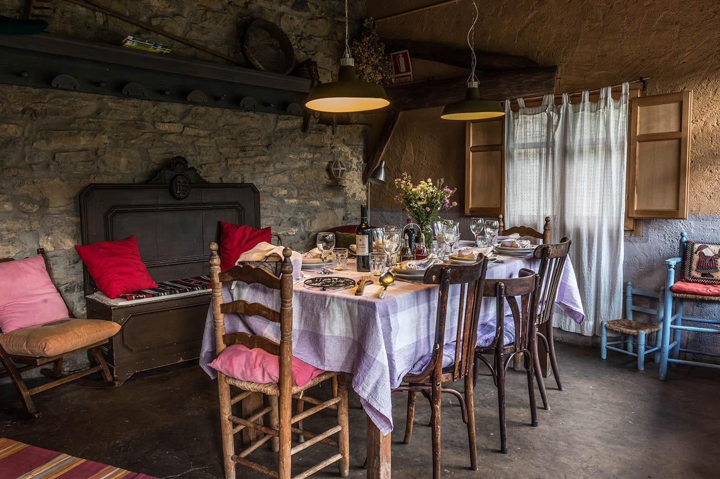 The table was set up for this photo